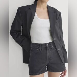 Everlane “the Denim Shorts” High Rise Rigid Cotton faded black Wash  Size 23